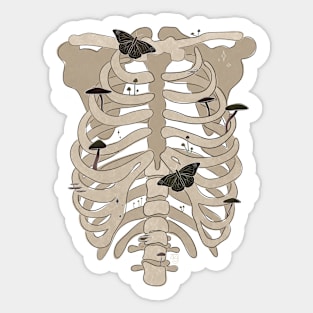 Dark Blooming Ribcage Sticker